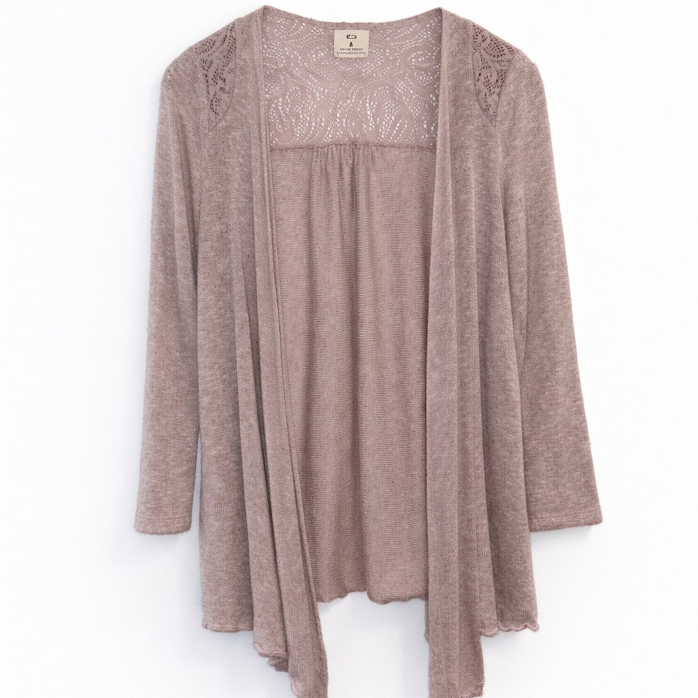 ✨ Urban Outfitters Pins & Needles Pale Pink Lace Open Front Cardigan | M ✨